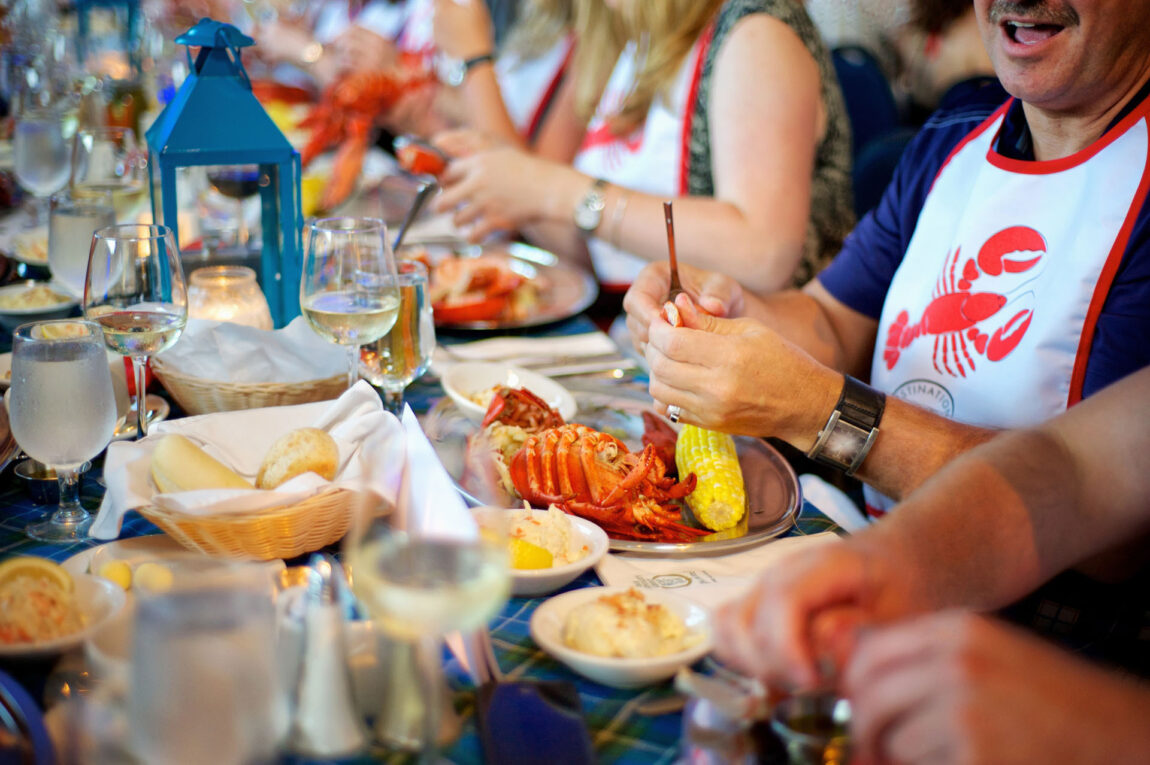 Halifax dinner eating lobster